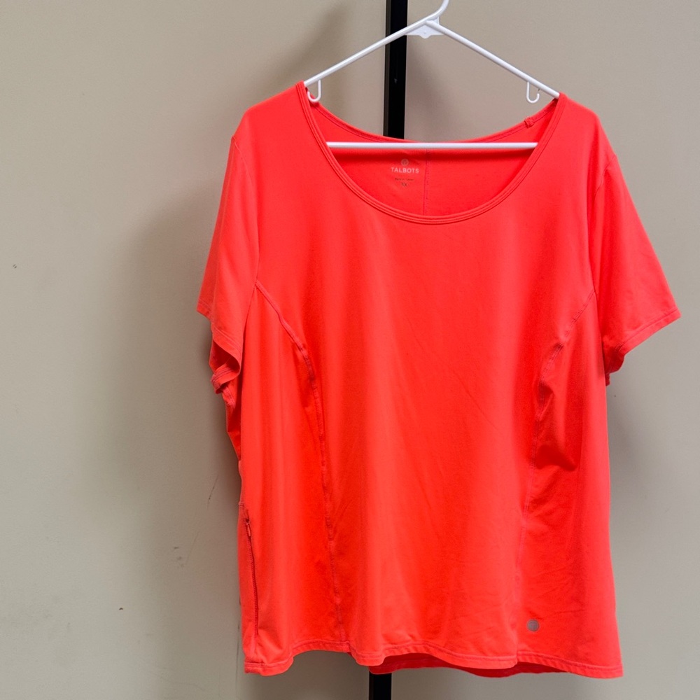 Talbots Vibrant Orange Short Sleeve Active Tee